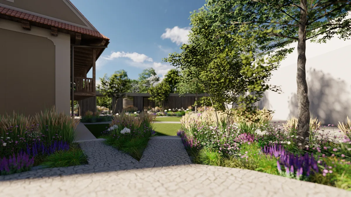 Dvur spojujici budovy