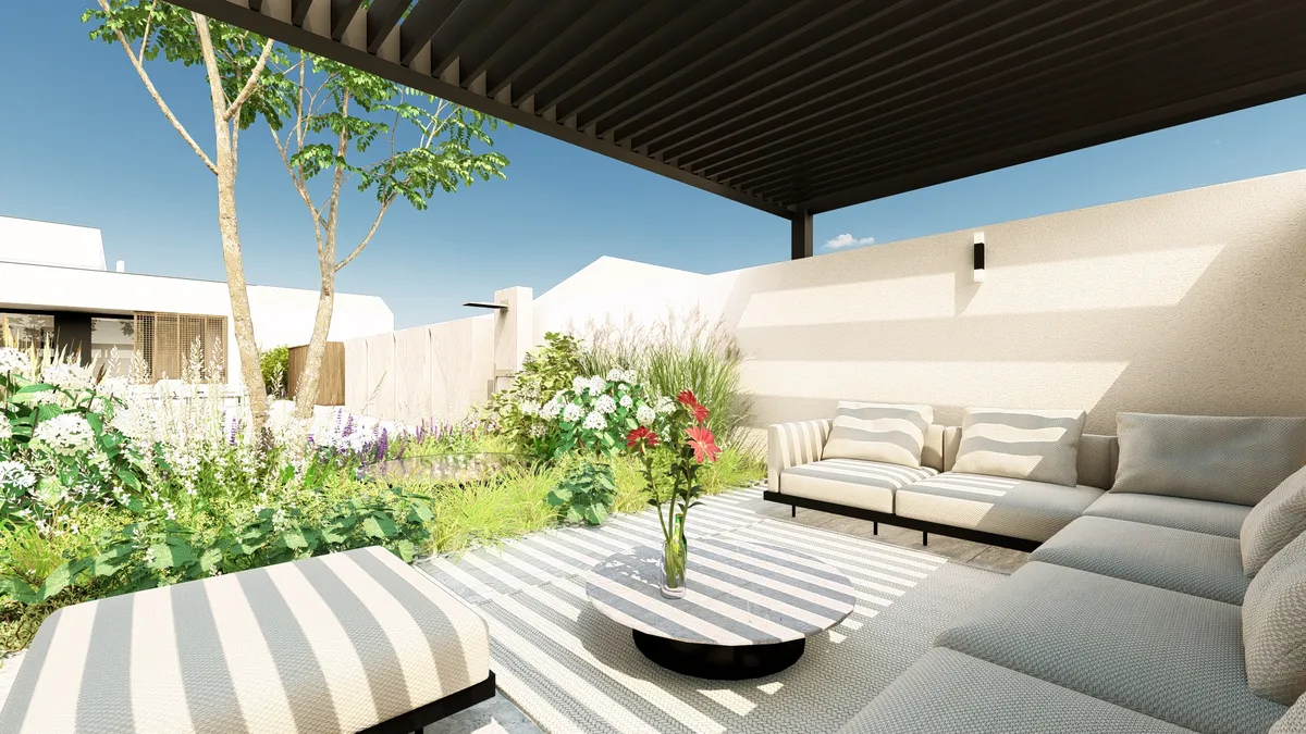 Odpocinkova zona s vodnim prvkem