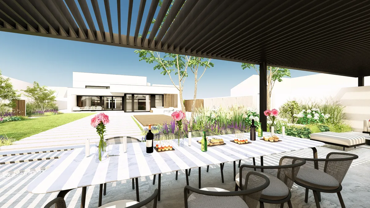 Posezeni pod pergolou