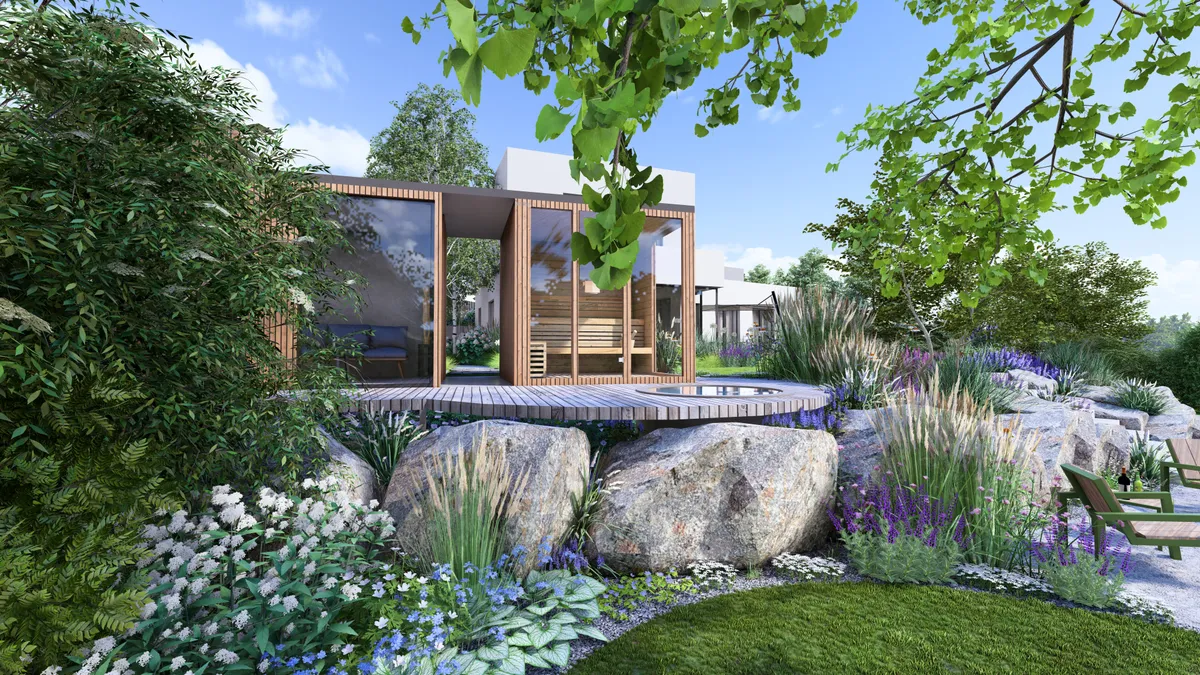 Sauna operna zed lomovy kamen