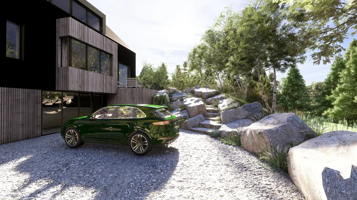 Zahrada v horach kamenna operna zed